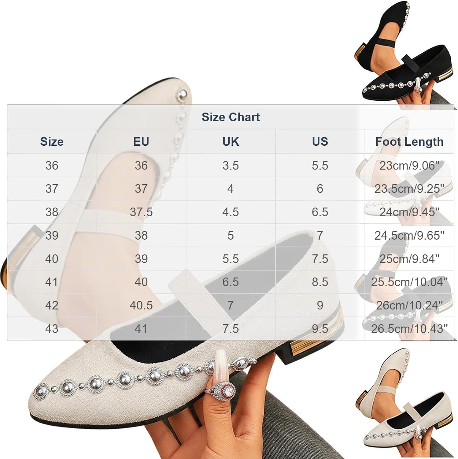 Womens Versatile Pointed Toe Closed Heel Dress Shoes Low Block Heel Comfortable Casual Flats Suede Upper Daily Work Office