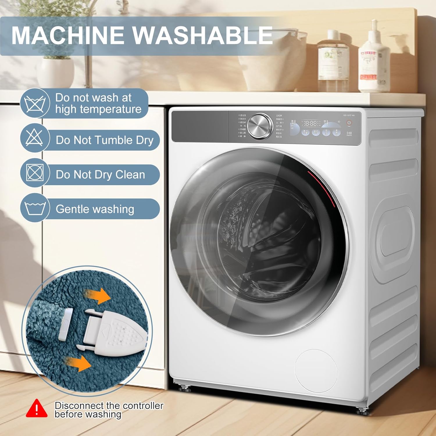 Heated Blanket Twin 62"X84" - Soft Double Sided Sherpa Electric Blanket Twin with 5 Heatings Levels & 10 hrs Auto Shut Off, Fast Heating & ETL Certified, Gift for Women(Blue) - Image 6