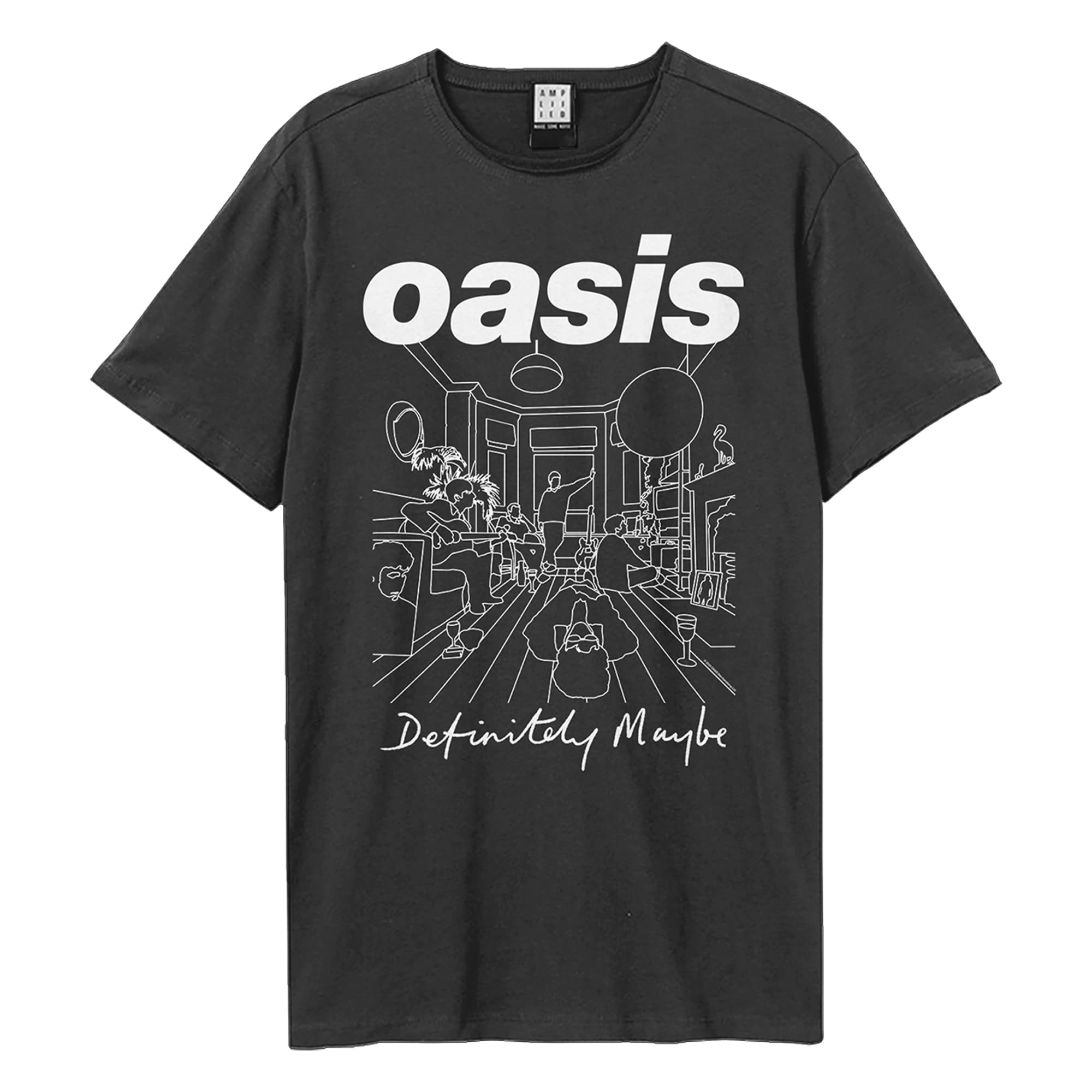 Amplified Definitely Maybe Oasis Album Artwork T-Shirt Charcoal XXL
