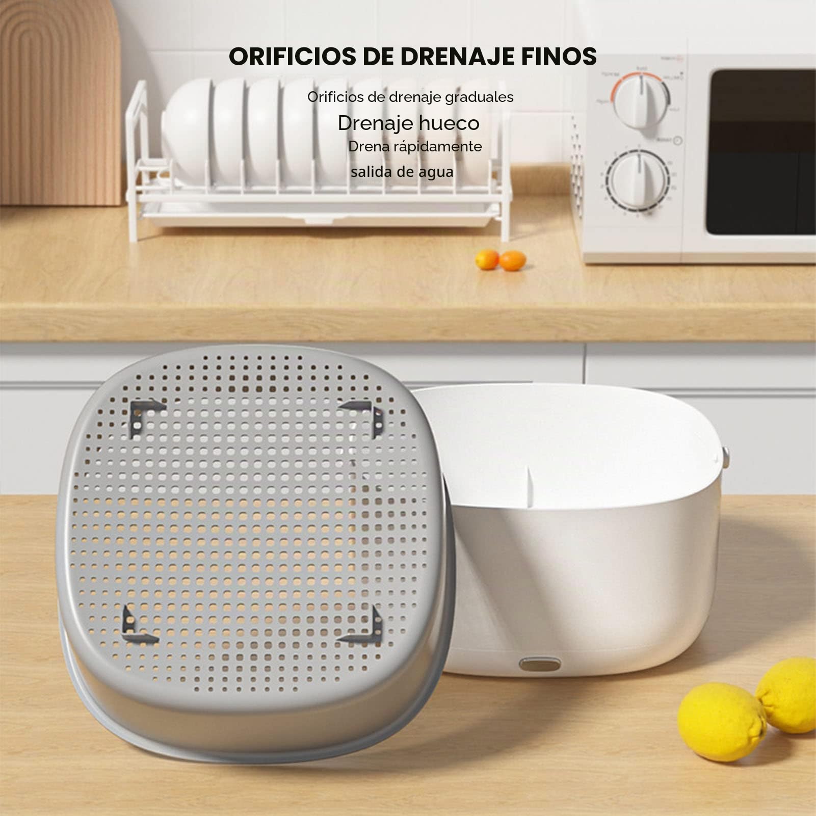 Lavadora Profesional para Frutas y Verduras, Purificador de Alimentos con Limpieza 360° para Utensilios de Cocina, Elimina Residuos y Contaminantes