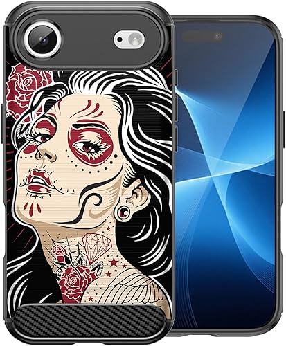 Miniatura 19 de CasesOnDeck Case Compatible with [Apple iPhone 17 Air/iPhone 17 Air Case] Pictorial Patterned TPU Design Case Flexible Slim and Elegant (Pink Retro