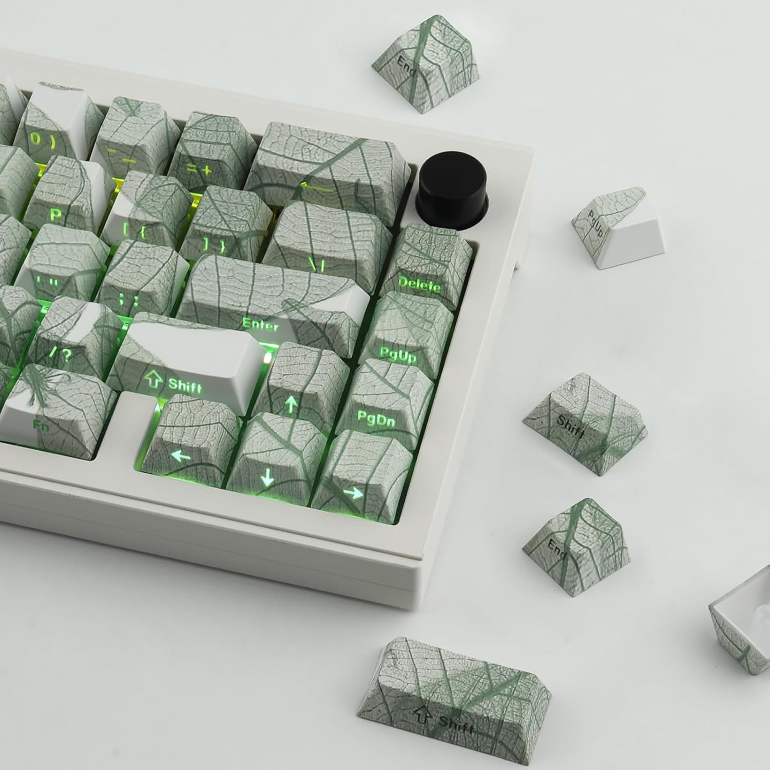 Hyekit PBT Keycaps - Side Printed Custom Keycap Set, 136 Keys, Double Shot Shine Through, Cherry Profile for Cherry Gateron MX Switches