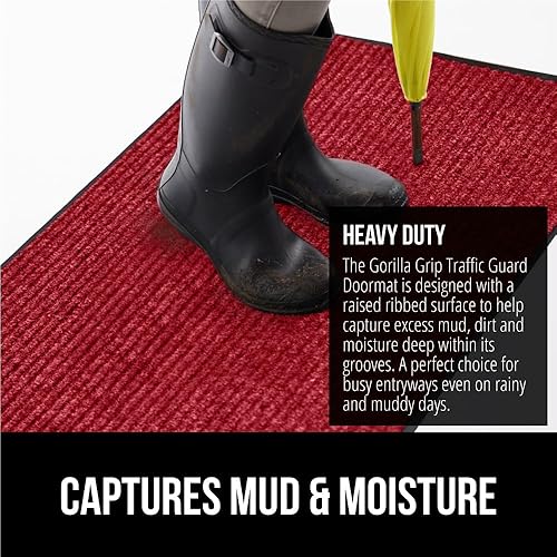 Miniatura 83 de Gorilla Grip - Tapete afelpado original de goma con perfil bajo, resistente, duradero, impermeable y fácil de limpiar para interior y exterior