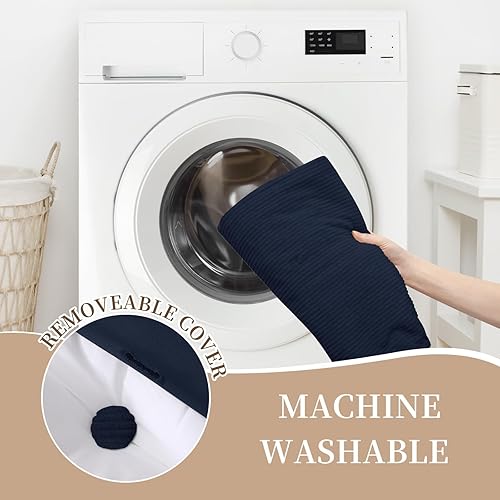 Miniatura 7 de Sasttie Almohada de cabecera tamaño Queen, almohada de cuña para sentarse en la cama, cojín triangular con soporte de respaldo para leer, incluye