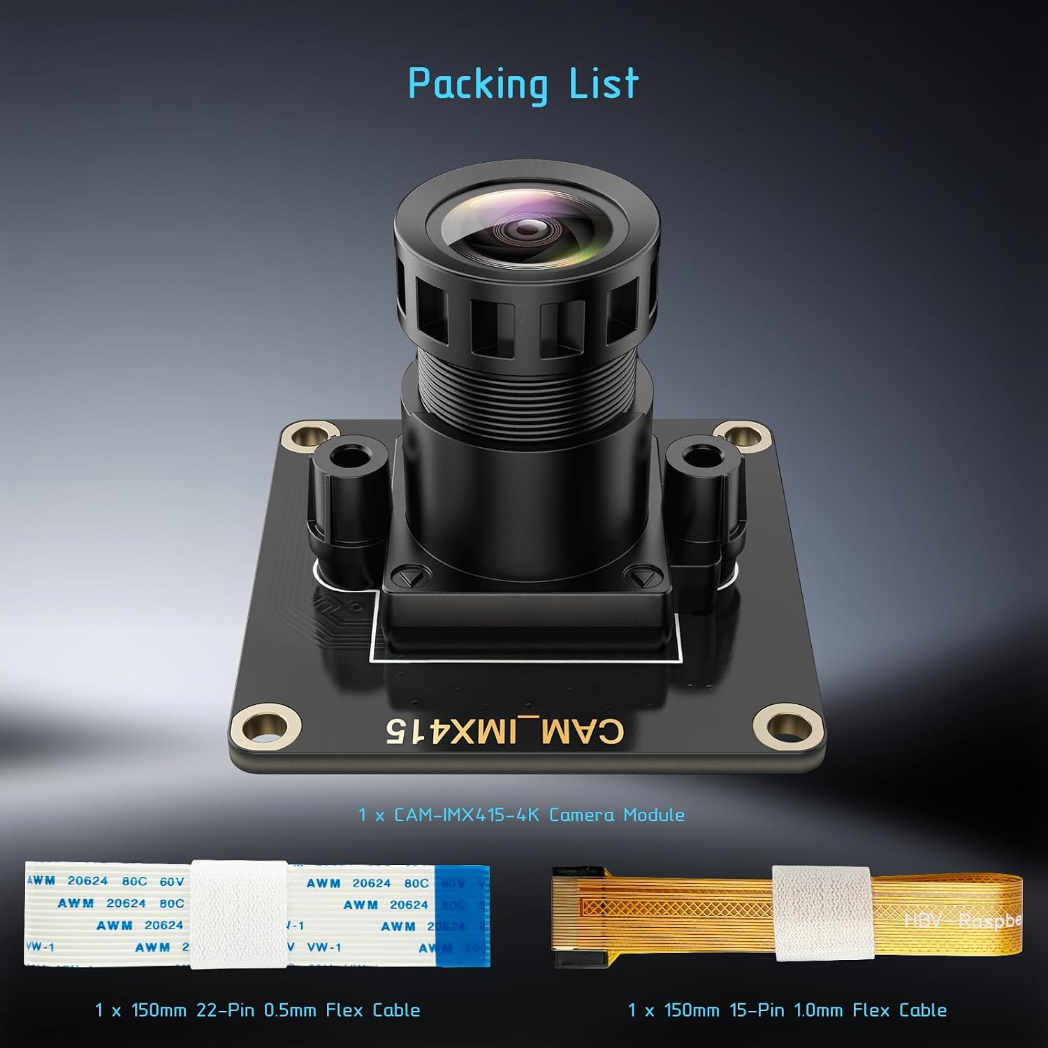 4K 8MP Camera Module for Raspberry Pi, Genuine STARVIS IMX415 Sensor 3864x2192@30FPS, IR Filter, MIPI CSI-2 for Pi 5/4B/3B+/Zero/CM4/CM5