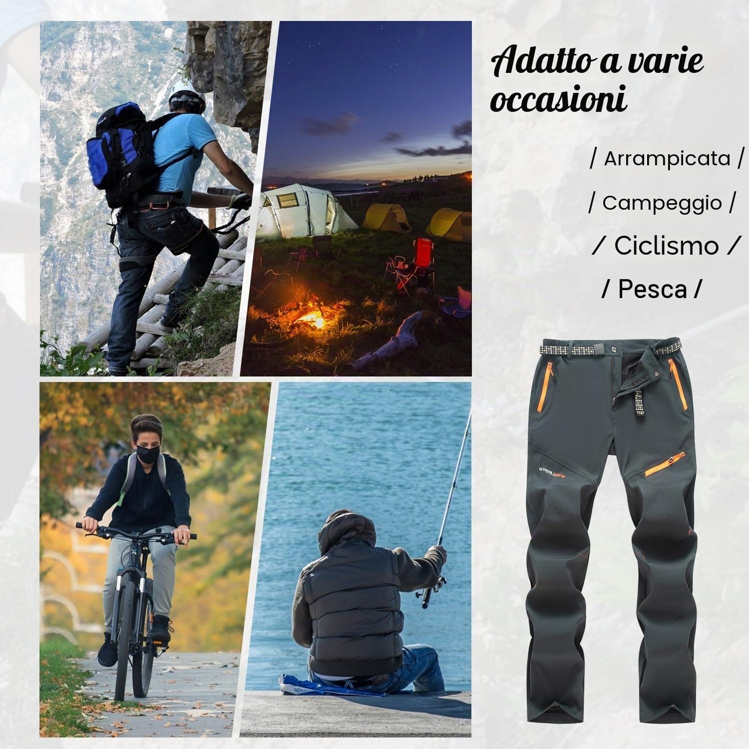 LHHMZ Pantaloni da Trekking da Uomo Primavera Estate Pantaloni da Passeggio Sportivi Comodi e Traspiranti Pantaloni Casual da Arrampicata da Trekking