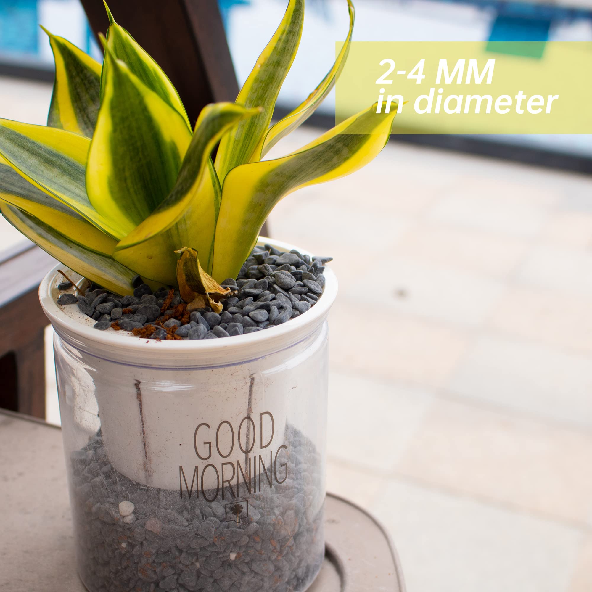 Anothera Steine für Pflanzen, 8.2 kg, glatte natürliche schwarze Flusssteine, Pflanzen-Aquarium-Kiessteine für Sukkulenten, Bonsai-Terrarium, Innen- und Außenbereich, Gartendekoration (6–9 mm)