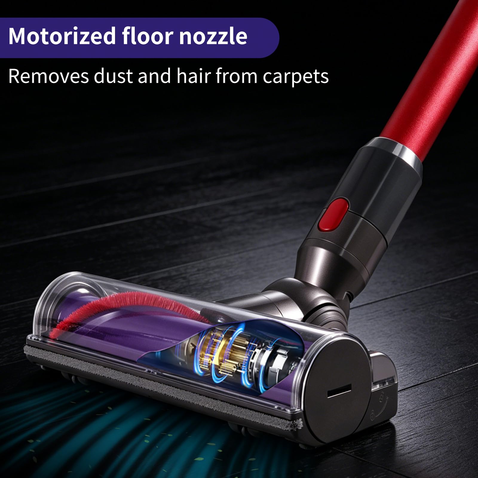 Cepillo compatible con Dyson V10 V11 V7 V8 V15, accesorio de repuesto para boquilla de suelo de turbina de 25 cm, adecuado para suelos duros y alfombras