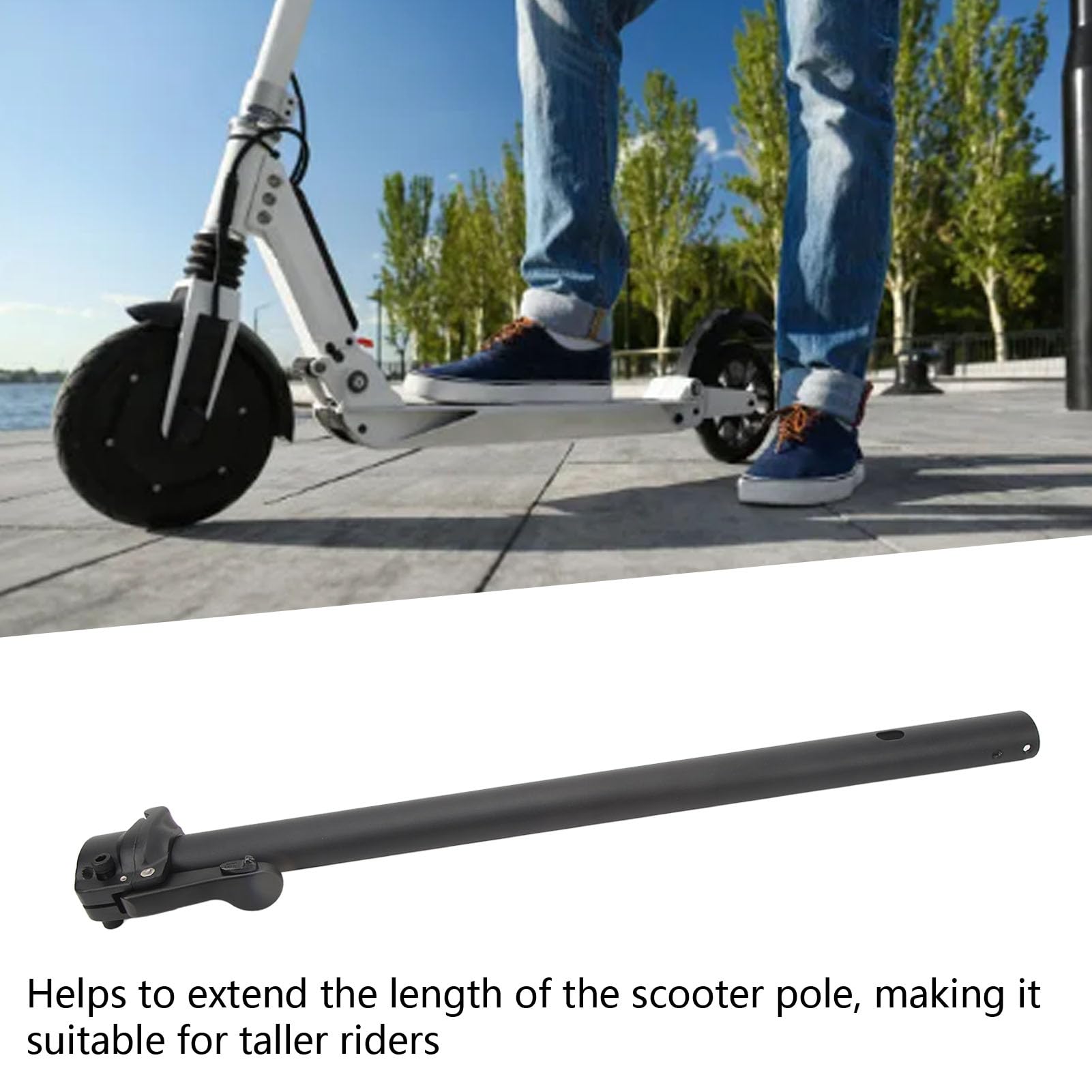 Bâton pliable pour trottinette électrique, béquille réglable en alliage d'aluminium haute résistance, support antidérapant noir pour trottinette
