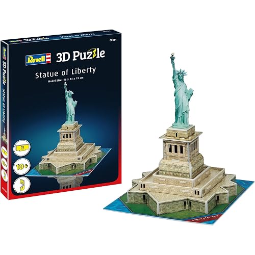 Revell 3D Puzzle 00114 Statue of Liberty 31 Pieces, Highly Detailed, 19cm in Height, Fun & Easy to Build