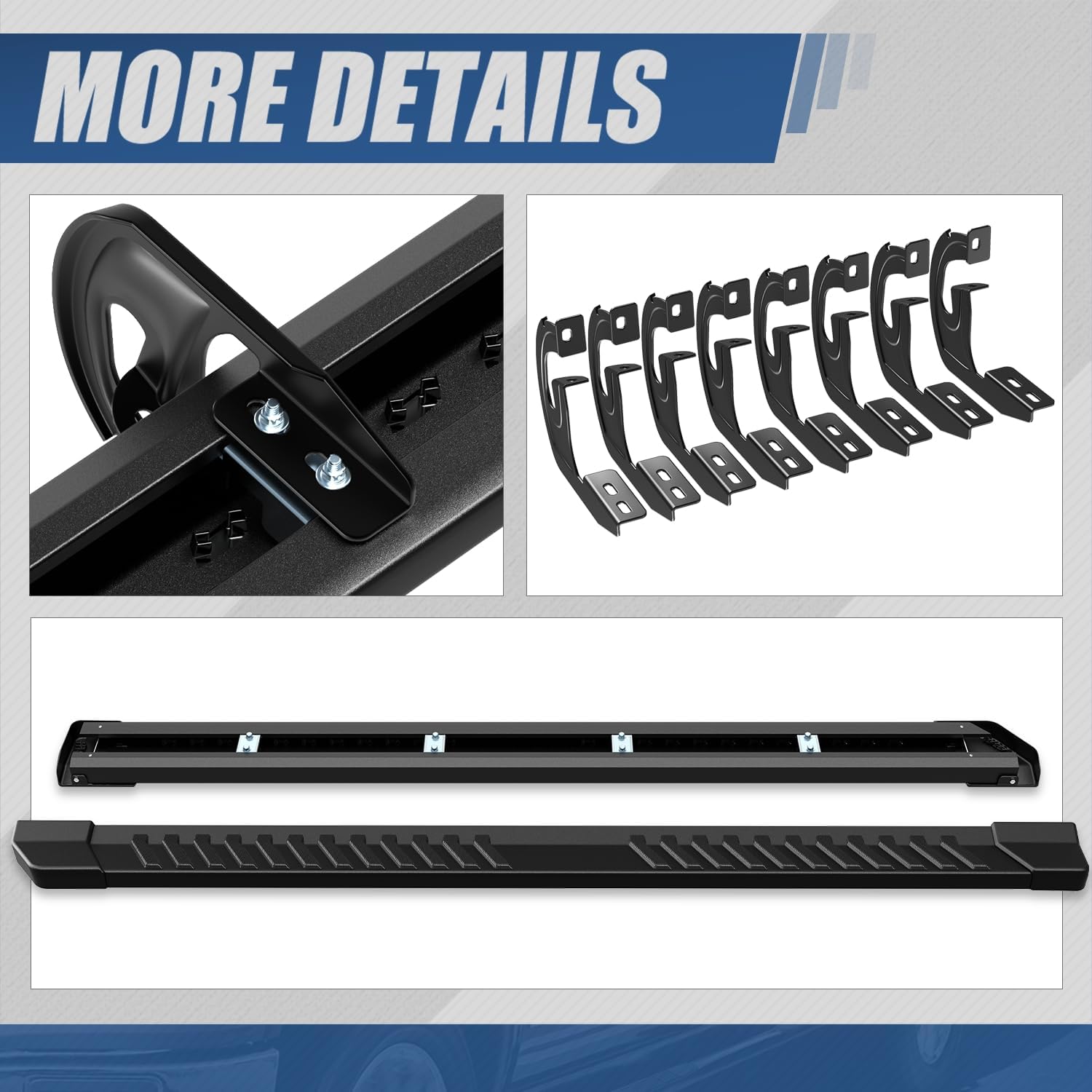 Auto Dynasty 6" Running Boards for 2004-2014 Ford F-150 Crew Cab, Stainless Steel Nerf Bars, Black Powdercoated Non-Slip Side Steps