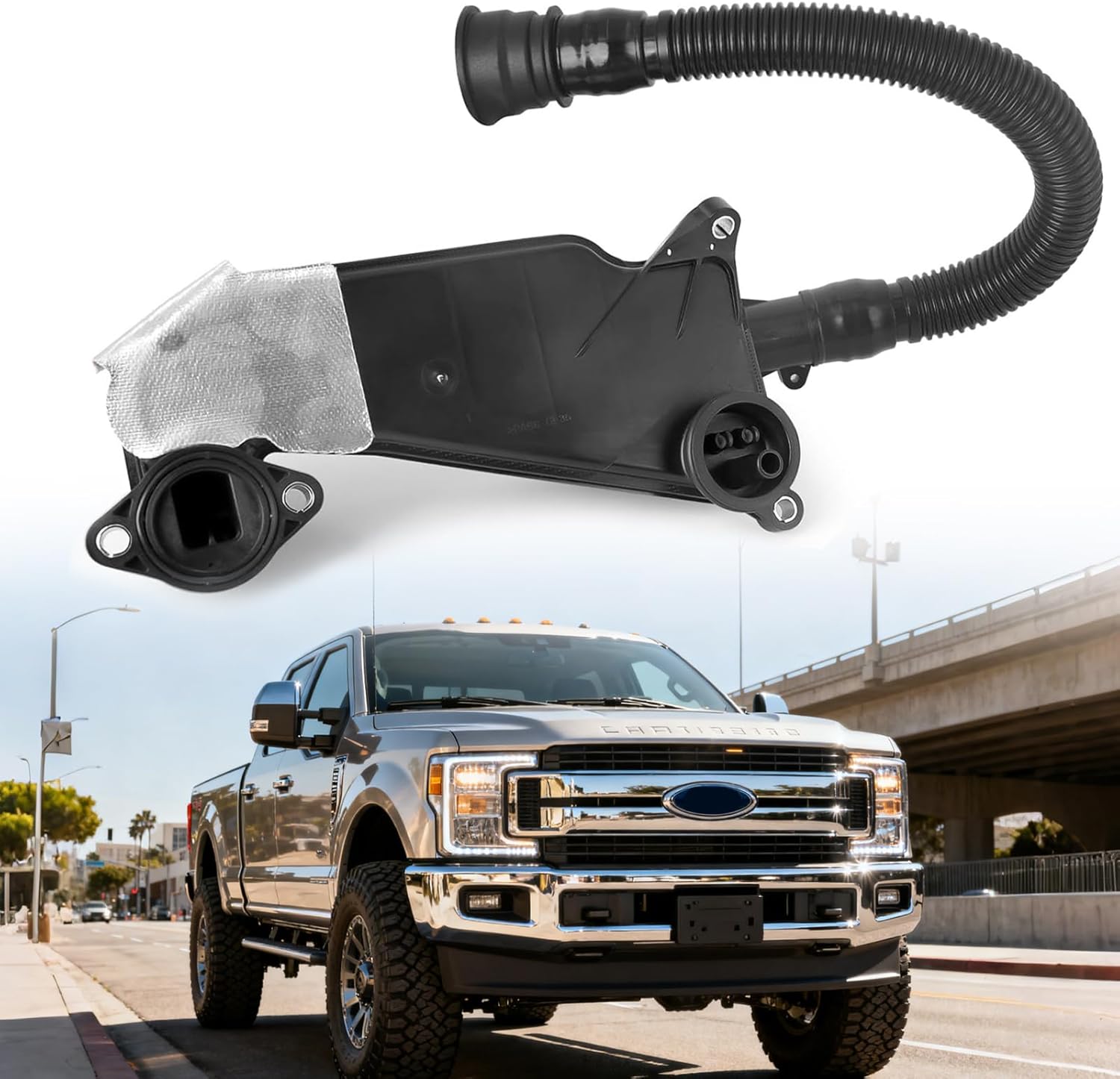 PC3Z-6A785-A Air Oil Separator Assembly Compatible with Ford F250 F350 F450 F550 Super Duty 2023-2024 OR 2011-2022 PCV CCV Filter 6.7L Powerstroke Diesel Replace# PC3Z6A785A