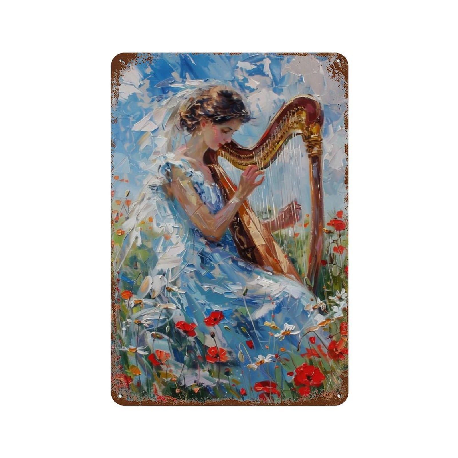 Hduryeyryy Multicolour Pastoral Melody 03 Wall Retro Iron Vintage Art Metal Tin Sign Poster Modern Home Cofffee Club Art Bar Shop Decor 30X20cm