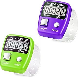 GLUN® Pack of 2 Finger Student Present Counting Device, 5-Digit Counting LCD Display, Ring Electronic Digital Finger Count... Price In India