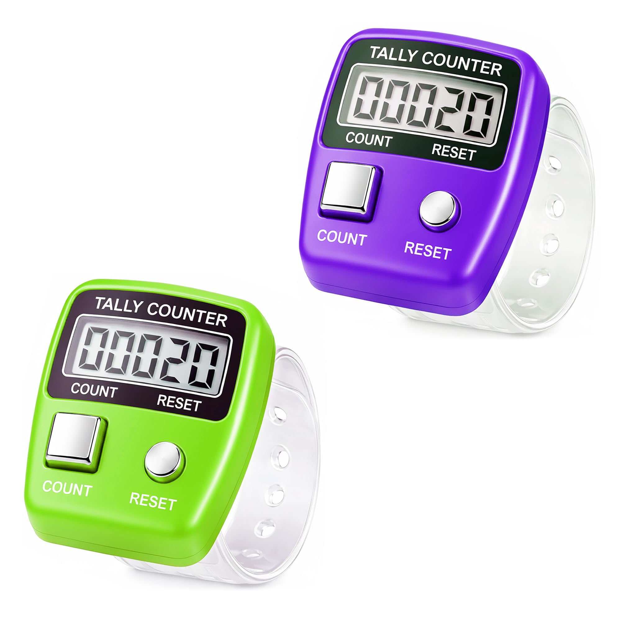 GLUN® Pack of 2 Finger Student Present Counting Device, 5-Digit Counting LCD Display, Ring Electronic Digital Finger Counter for Children Counter & Various Counting Use (Random Colour)-picture-20