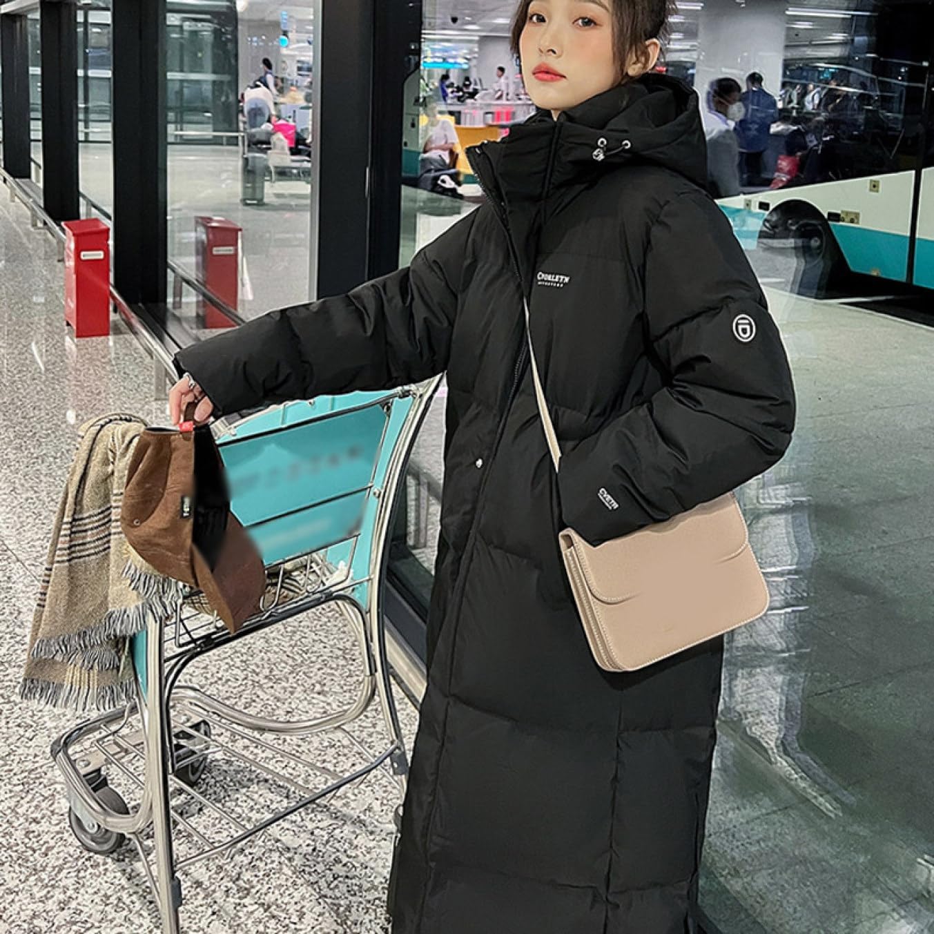 [イノヤ] コート ダウンコート レディース 中綿 コート 大きいサイズ ダウンジャケット 冬 中綿コートカジュアル ロング丈 軽い