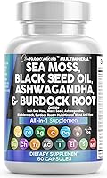 Clean Nutraceuticals 15-in-1 Sea Moss Black Seed Oil Ashwagandha Turmeric Bladderwrack Burdock Capsules