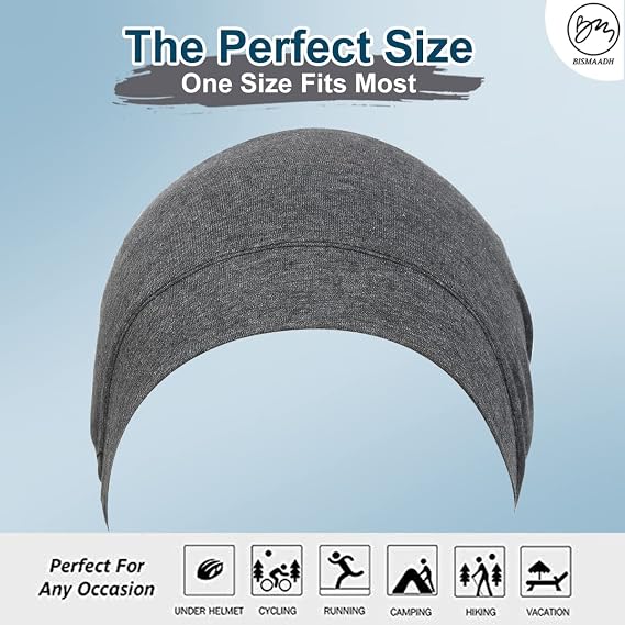 Premium Cotton Helmet Liner Sweat Wicking Skull Cap Beanie. Ultimate Performance Moisture Wicking. Fits Under Helmets 2 Piece