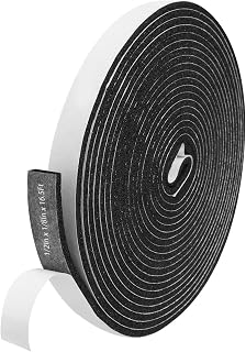 Storystore Self Adhesive Foam Weather Stripping, 1/2"x1/8"x16.5FT Door Seal | High-Density Foam Seal for Door and Window Insulation, Noise Reduction & Gap Sealing