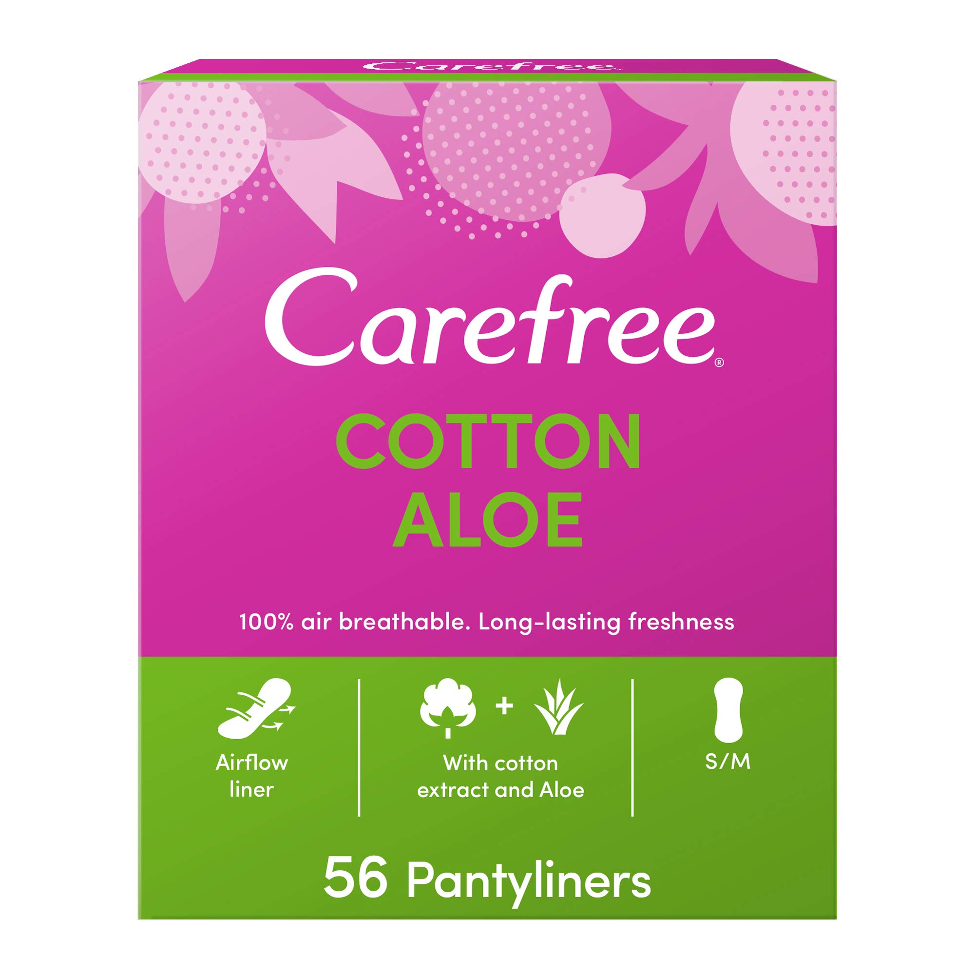Carefree Panty Liners Cotton Aloe 56pcs