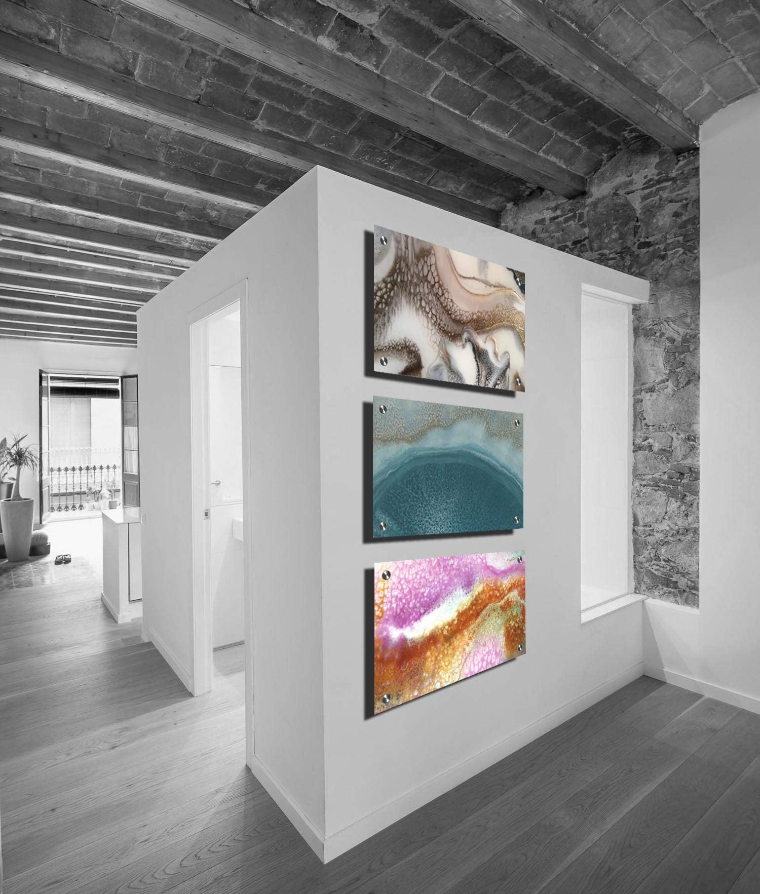 ResiPro Large Blank Frame Art Resin Aluminium Panel Acrylic Pour Artists (1 Panel 60x40cm + 4 standoffs)