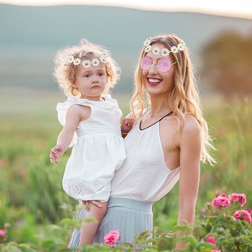 Miniatura 6 de CHRORINE Conjunto de disfraz de hippie, gafas de sol hippie, signo de paz para decoraciones de fiesta