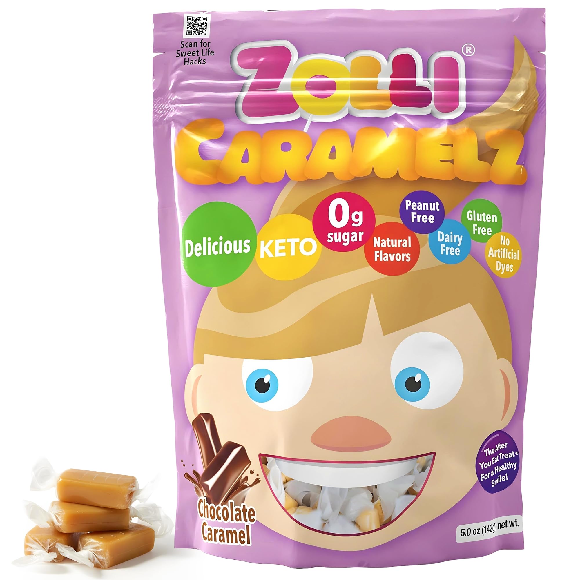 Amazon.com: Zolli Caramelz Sugar-Free Candy - Creamy, Chewy, Dye