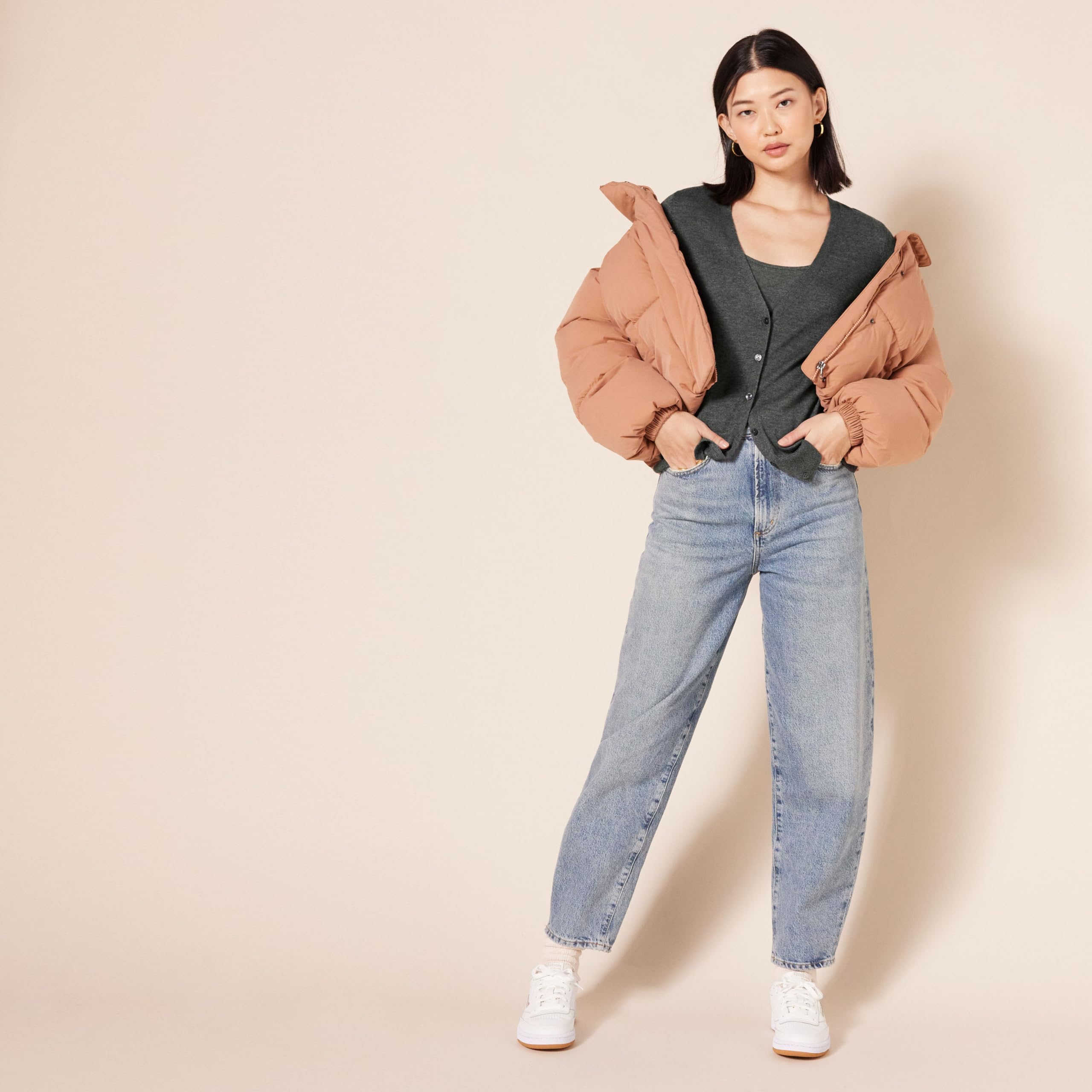 Amazon Essentials Cardigan Leggero Girocollo (Disponibile in Taglie Forti) Donna