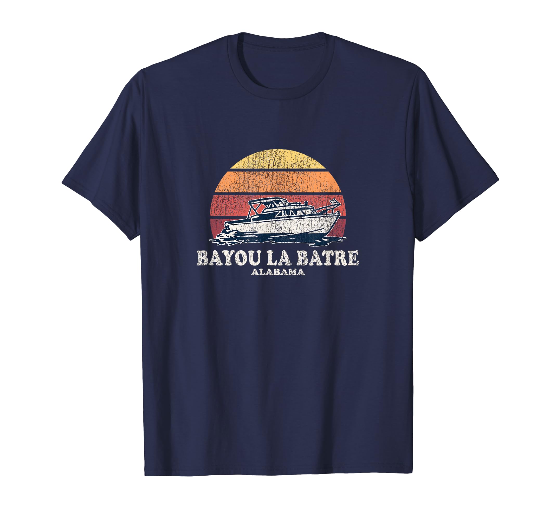 Bayou La Batre AL Vintage Boating 70s Retro Boat T-Shirt