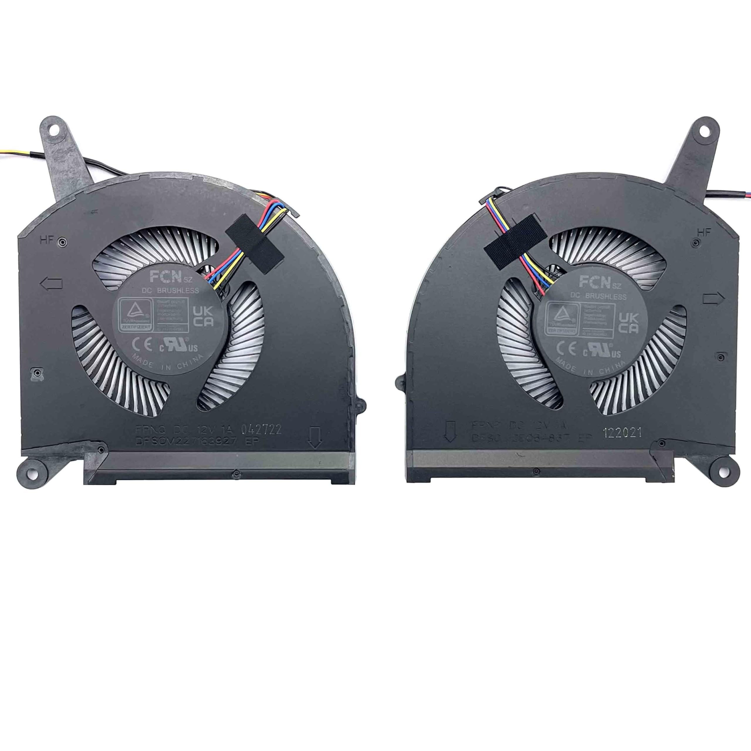 BestParts New CPU + GPU Cooling Fan Replacement for Gigabyte Aorus 17 2022 (Aorus 17 YE5 XE5 KE5), P/N: FPNP FPNQ