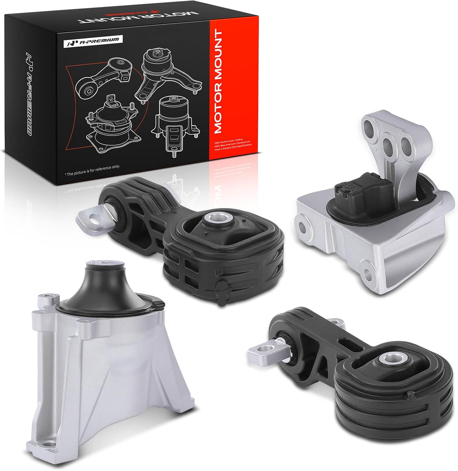 A-Premium 4PCS Engine Motor Mount Transmission Mount Torque Strut Mount Set Compatible with Honda CR-V CRV 2007 2008 2009 2010 2011 L4 2.4L, DOHC Automatic Trans, Replace# 50850SNAA81, 50850SNAA82