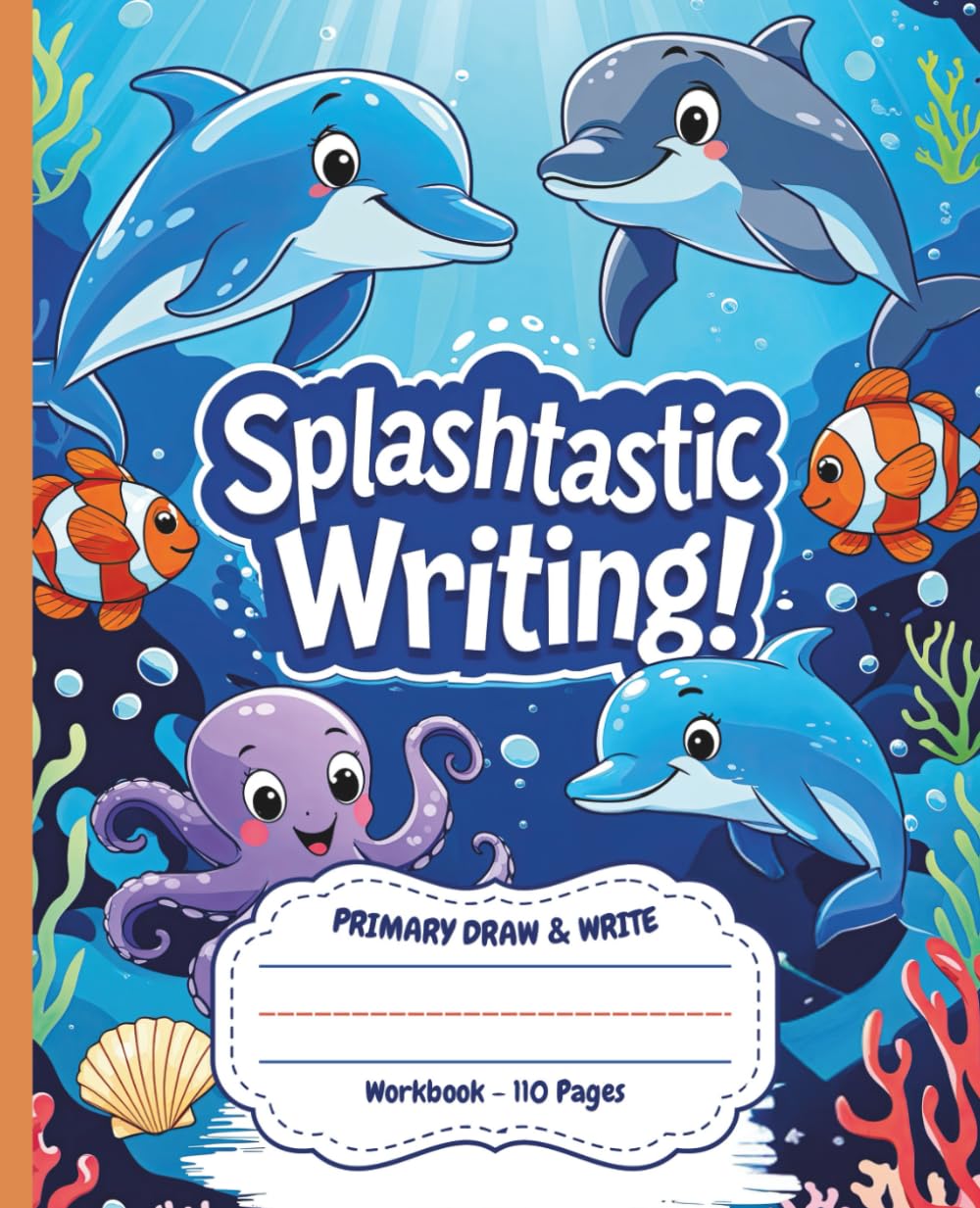 Splashtastic Writing: Sea Animals Primary Draw & Write Workbook for Preschool & Kindergarten