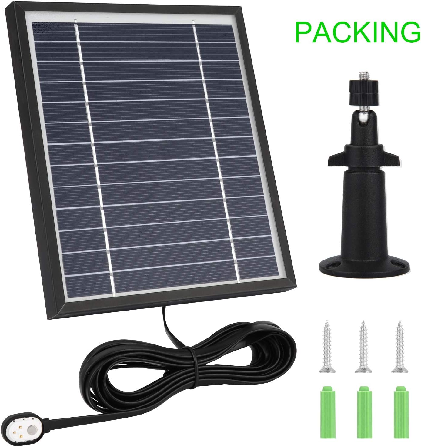 Uogw 3 Pack Solar Panel Charger for Arlo Ultra/Pro 4/5S 2K/Go 2, with 11.5ft Waterproof Magnetic Charging Cable, Adjustable Mount - Black