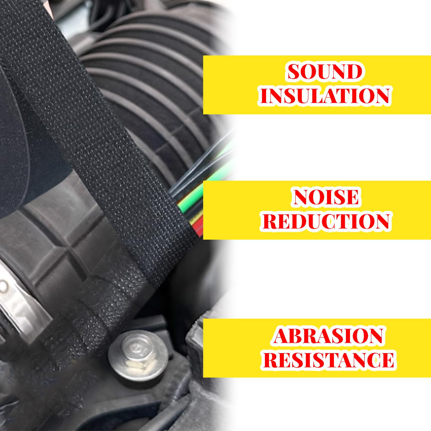 BOROLA Flame Retardant Wire Harness Tape 19mm x 25m – Cloth-Backed Adhesive Wiring Loom Tape for Automotive & Industrial Use, Sound Insulation & Noise Reduction, Wear & Temperature Resistant (1 Roll)