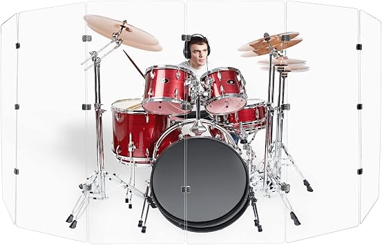 Drum Shield DS5 Chrome Hinges 6 Panels 2 Foot x 5 Foot