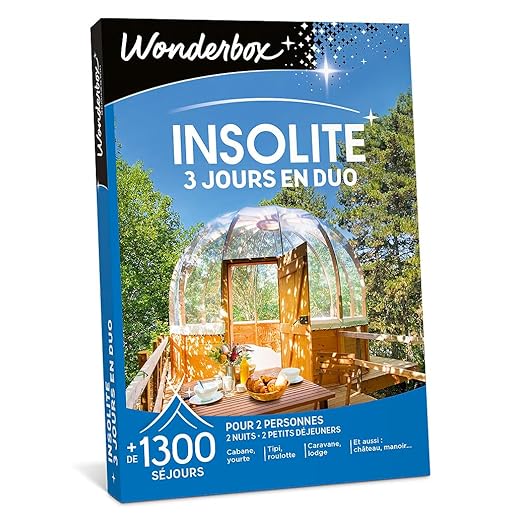 Coffret Cadeau Wonderbox 3 Jours Insolites 2 Nuits avec Petits Déjeuners