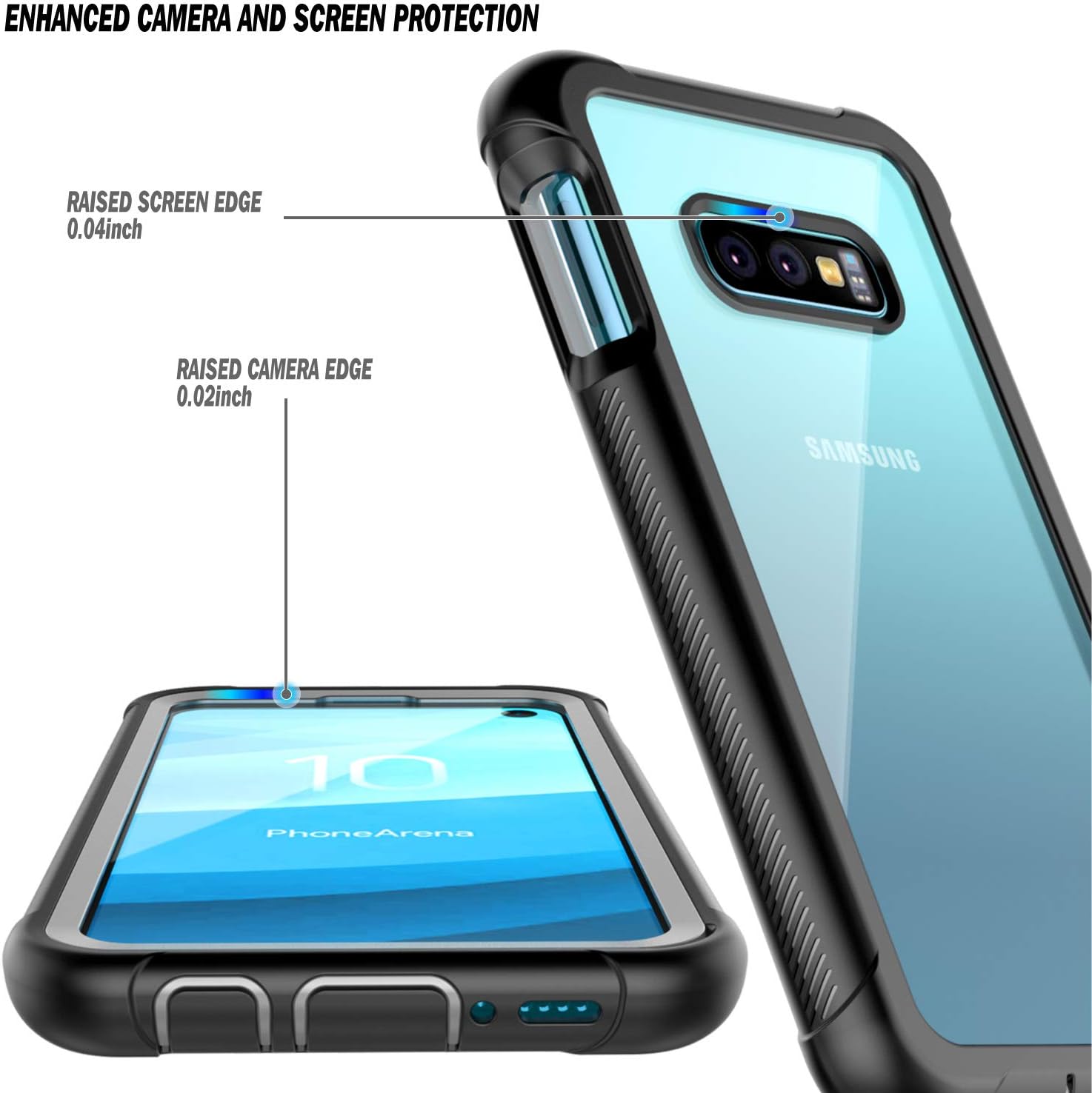 SPIDERCASE for Samsung Galaxy S10E Case, Clear Full Body Heavy Duty Protective Case with Built-in Screen Protector Shockproof Rugged Cover Designed for Samsung Galaxy S10E 5.8 inch 2019 Released
