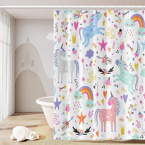 Miniatura 103 de Cortina de ducha de baño con temática de dinosaurio, cortina de ducha de hojas tropicales de dinosaurio verde con ganchos, cortina de ducha de tela