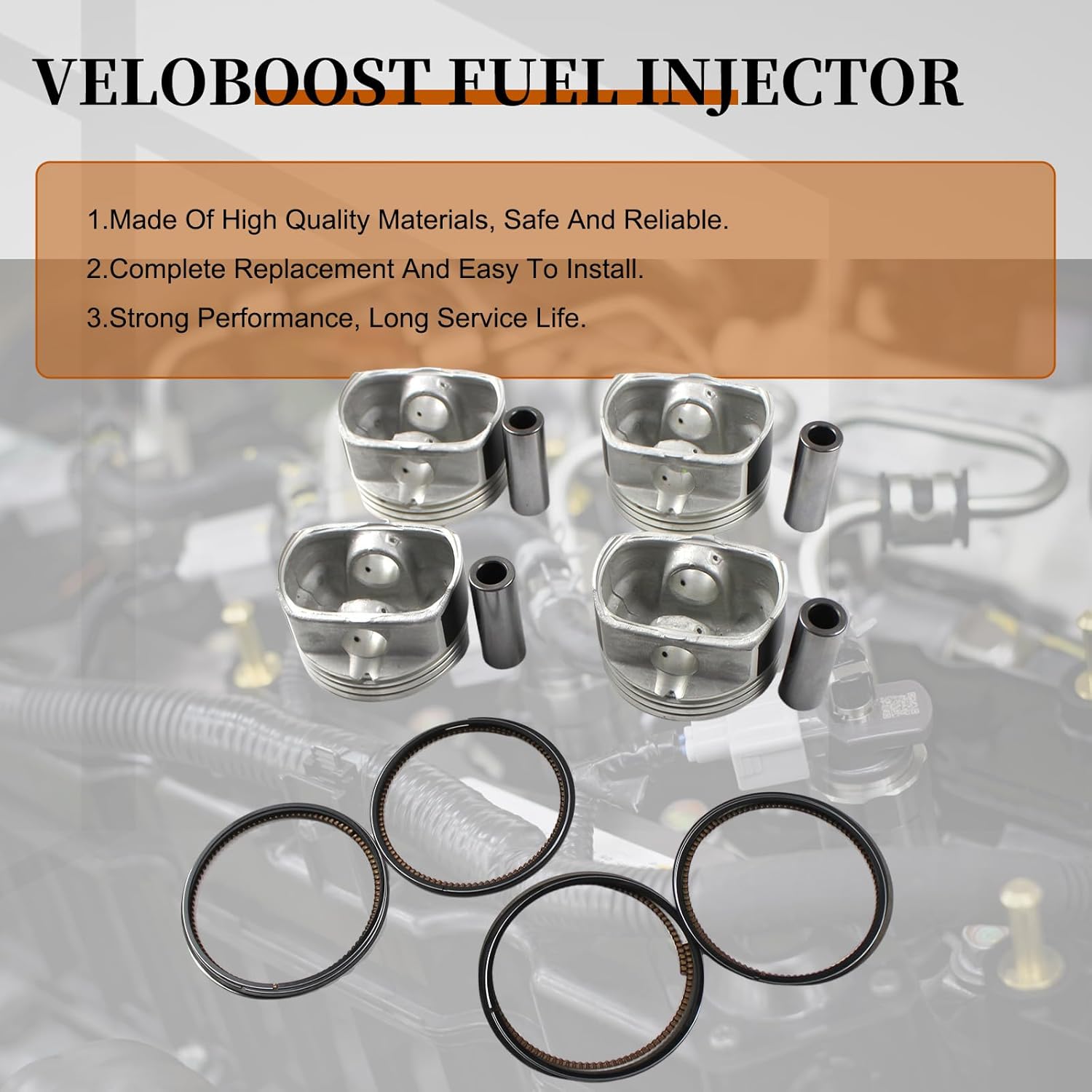 23410-2G000 4Pcs Piston Ring Kit Compatible with Sonata ix35 STD G4KD 2010-2013 Kia Forte Forte 5 Forte Koup Tucson 2.0L 2010-2013 Replace OE 2304025200