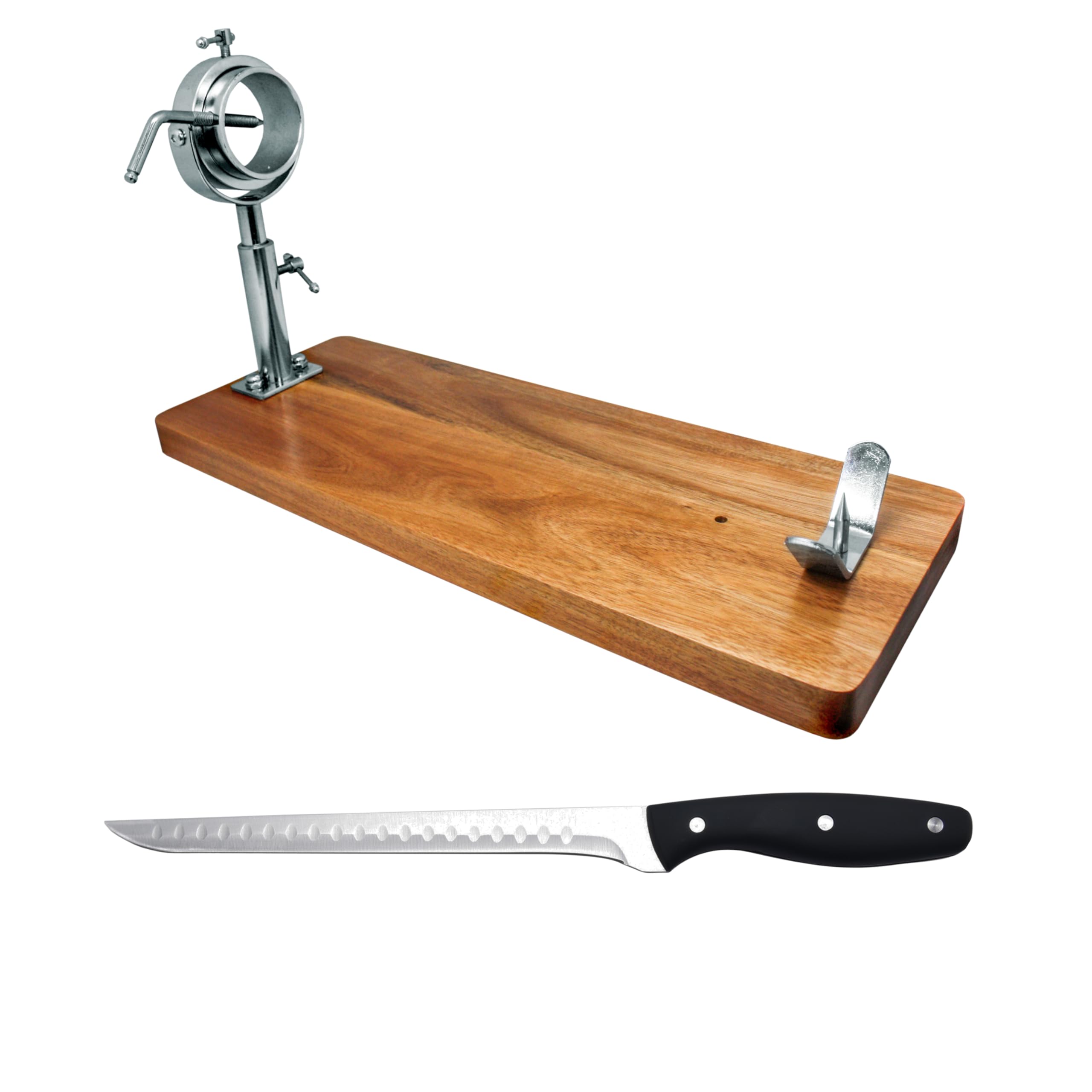Nerthus FIJ 954 set jamonero giratorio con cabezal telescópico y cuchillo jamonero para cortar jamón y paleta