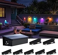 Vista 24 de Luces solares que cambian de color para valla al aire libre, impermeables, para pared, cubierta, patio, riel, escalera, patio, piscina con 8 modos