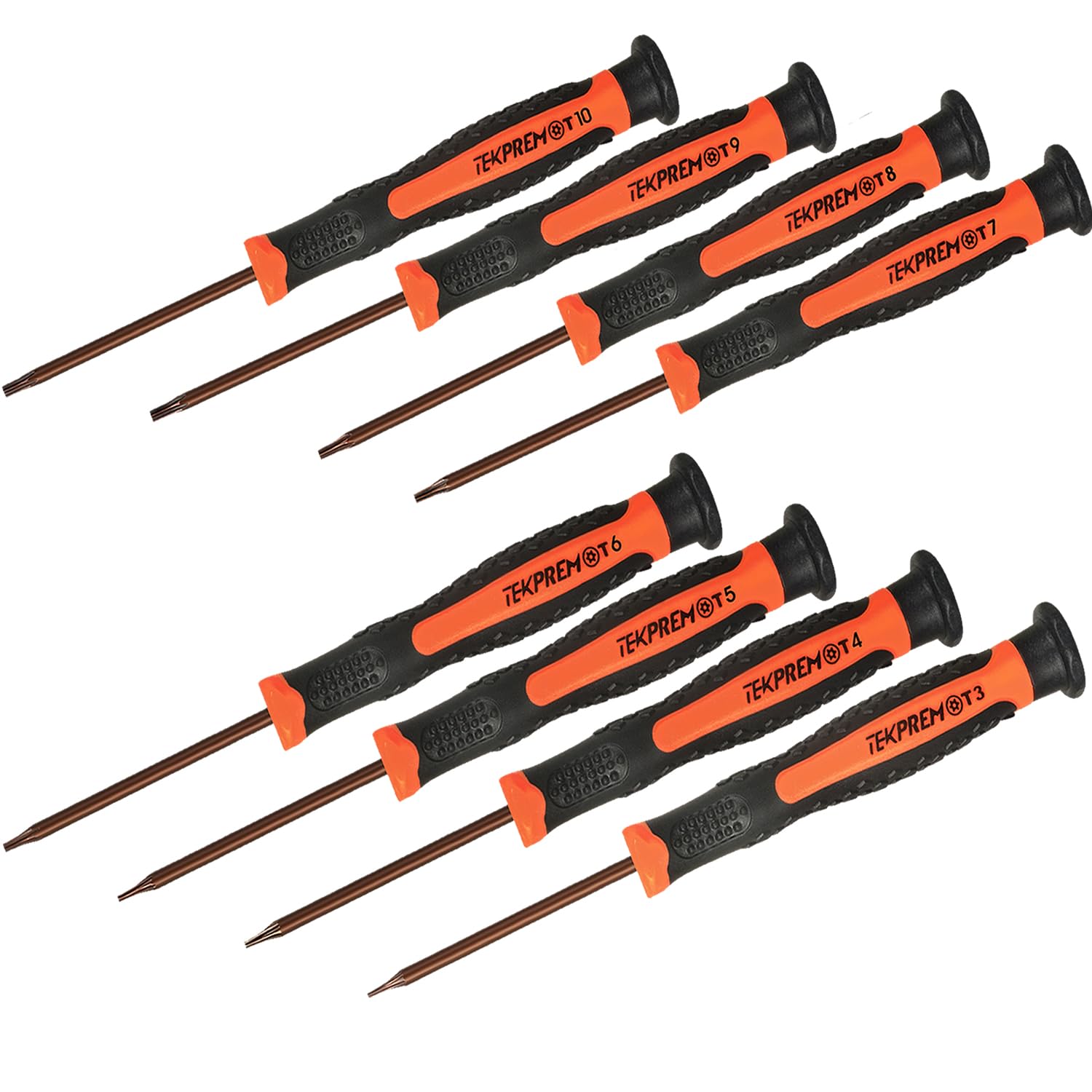 TEKPREM 8 in 1 Small Torx Screwdriver Set with T3 T4 T5 T6 T7 T8 T9 T10 Torx