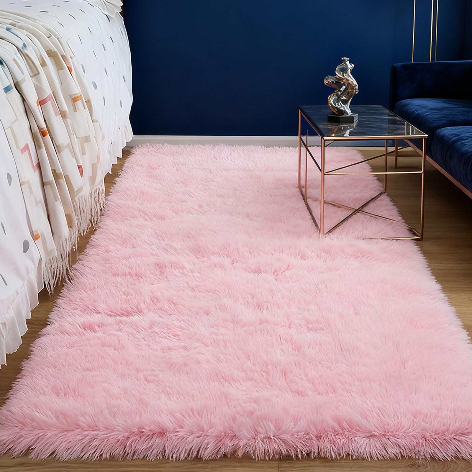 Tapis chambre rose et grand tapis intérieur extérieur pour salon cozy