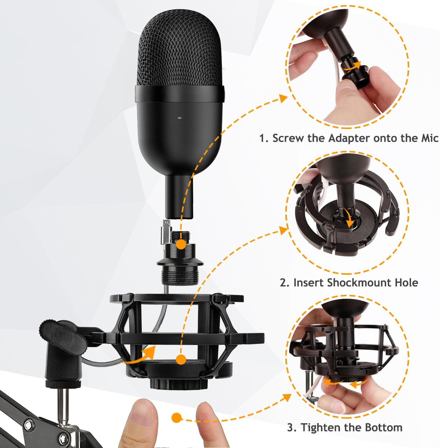 Razer Seiren Mini Boom Arm Mic Stand with Pop Filter, Shock Mount, Upgraded Heavy Duty Clamp, Adjustable Suspension Scissor Boom Arm Stand for Razer Seiren Mini USB Streaming Microphone Frgyee