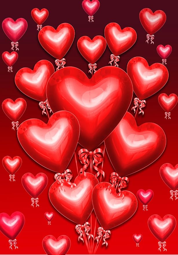 Toland Home Garden 102126 Balloon Hearts Valentine Flag 28x40 Inch Double Sided Valentine Garden Flag for Outdoor House Valentines Day Flag Yard Decoration