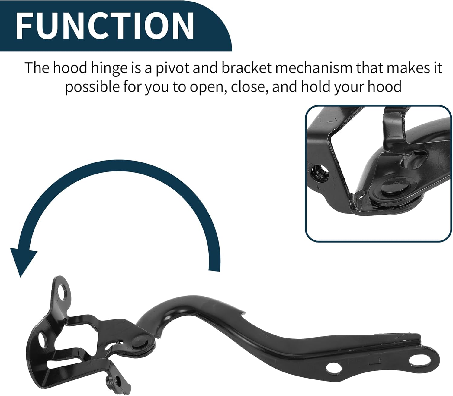 Hood Hinges for Toyota Yaris 2007-2011 Front Driver and Passenger Side No.534100D230/534200D230 Front Bonnet Bracket Black 1 Pair