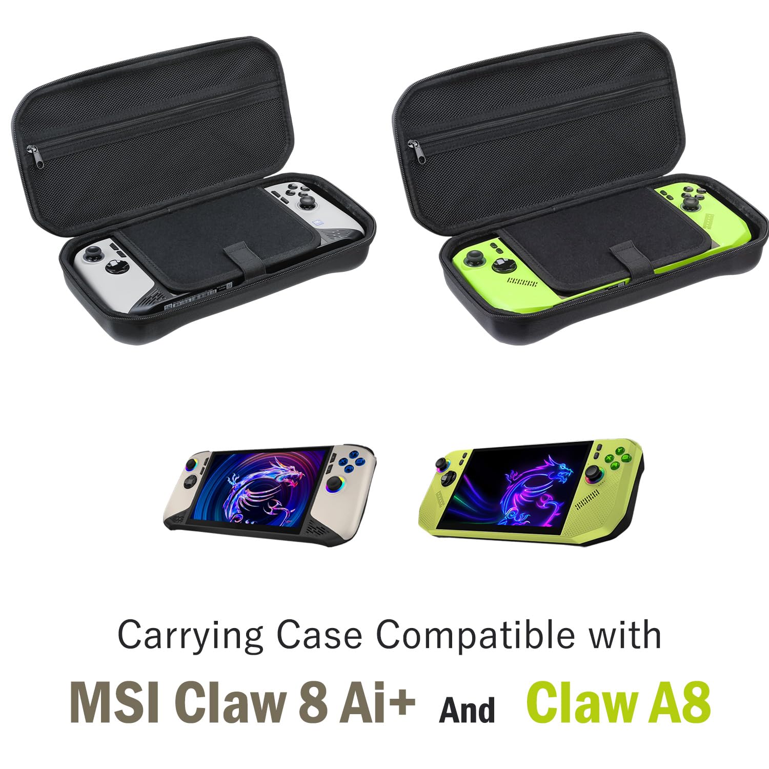 Digi-Tatoo Étui de transport et protecteur d'écran compatibles avec MSI Claw, Noir , MSI Claw, Moderne