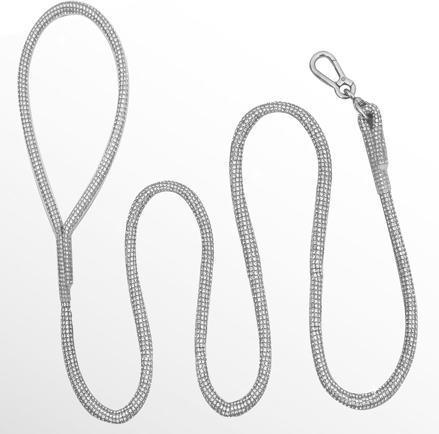 60" Ultra Strong Extra Thick Diamond Dog Leash,Full Diamonds Design for Wedding and Everyday Walking,Sparkly Rhinestones Bling Dog Leash for Small Medium Dogs