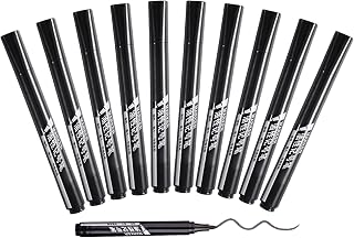 GZBABY Permanent Markers 10 Pcs, Waterproof Marker pen for Plastic, Wood,Stone,Metal, Glass Surface (Black)