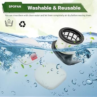 Filter Replacement for Shark IZ202UK IZ202UKT IZ252UK IZ252UKT IZ201UK | IZ201UKT IZ251UK IZ251UKT IZ380UK IZ380UKT IZ370UK IZ381UK IZ381UKT Pet Cordless Stick Vacuum, 2 HEPA + 4 Foam Felt Filter